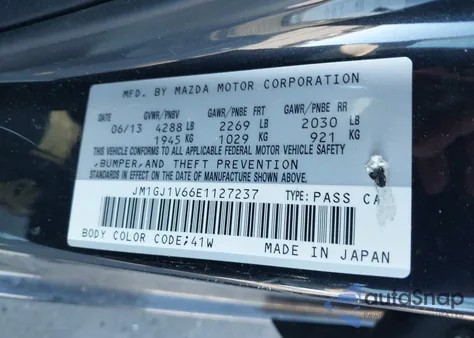 2014 Mazda Mazda6 I Touring z USA, uszkodzony, nr VIN JM1GJ1V66E1127237